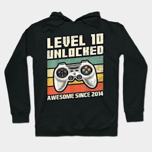 10th Birthday Gamer 10 Year Old Bday Boy Ten Son Hoodie